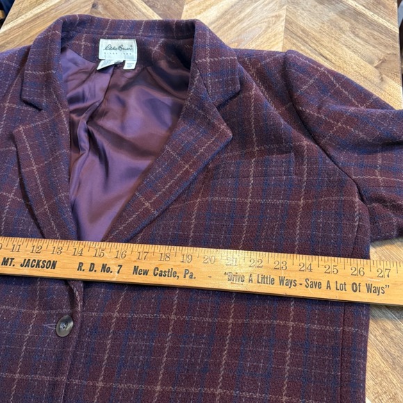 Eddie Bauer Womens Plaid Blazer Jacket Wool Tweed Vintage Size XXL - Picture 4 of 9